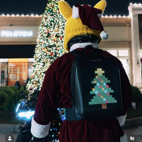 Nyan Gear rider wearing an LED backpack
